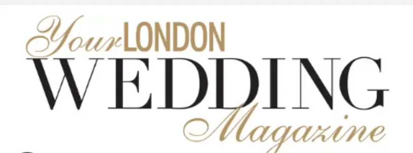 Elegant gold and black text logo design for Your London Wedding Magazine on white background.